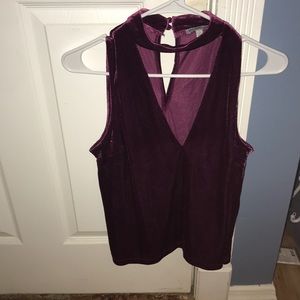 Red velvet tank top
